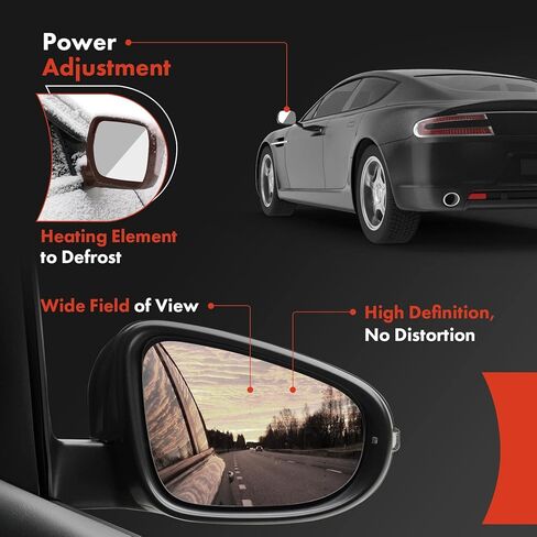 مرآة باب كهربائية جانبية للركاب من A-Premium متوافقة مع Mazda 6 2014-2017 - مرآة رؤية خلفية خارجية قابلة للطي يدويًا ساخنة مع مؤشر إشارة الانعطاف - استبدال # GHP9691N1A51 in Saudi Arabia