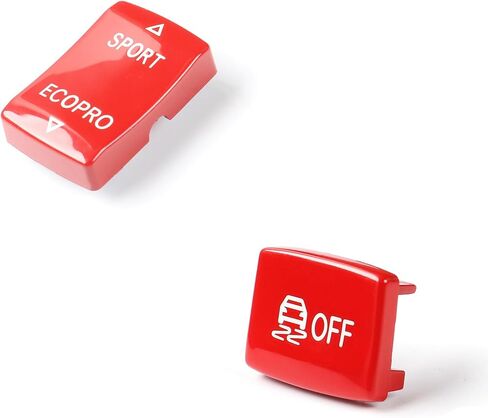 Car Console Sport ESP Antislip Button Cover Gear Button Kit for BMW 1 2 3 4 Series F20 F21 F22 F23 F30 F31 F34 F35 F32 F36 2012-2019 (ESP Button+Sport Button, Red) in Saudi Arabia