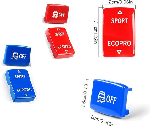 Car Console Sport ESP Antislip Button Cover Gear Button Kit for BMW 1 2 3 4 Series F20 F21 F22 F23 F30 F31 F34 F35 F32 F36 2012-2019 (ESP Button+Sport Button, Red) in Saudi Arabia