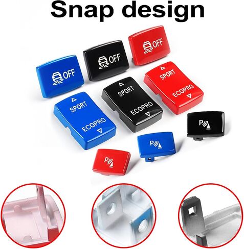 Car Console Sport ESP Antislip Button Cover Gear Button Kit for BMW 1 2 3 4 Series F20 F21 F22 F23 F30 F31 F34 F35 F32 F36 2012-2019 (ESP Button+Sport Button, Red) in Saudi Arabia