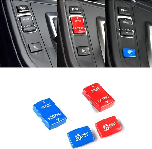 Car Console Sport ESP Antislip Button Cover Gear Button Kit for BMW 1 2 3 4 Series F20 F21 F22 F23 F30 F31 F34 F35 F32 F36 2012-2019 (ESP Button+Sport Button, Red) in Saudi Arabia