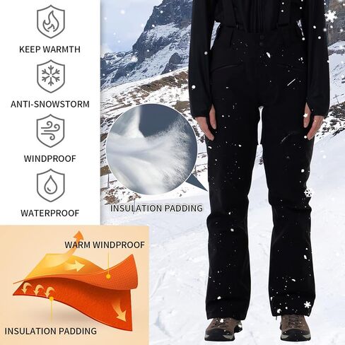 Snowboard Pants Women,Snow Ski Bibs Winter Waterproof Insulated Snowboarding Trousers for Skiing in Saudi Arabia