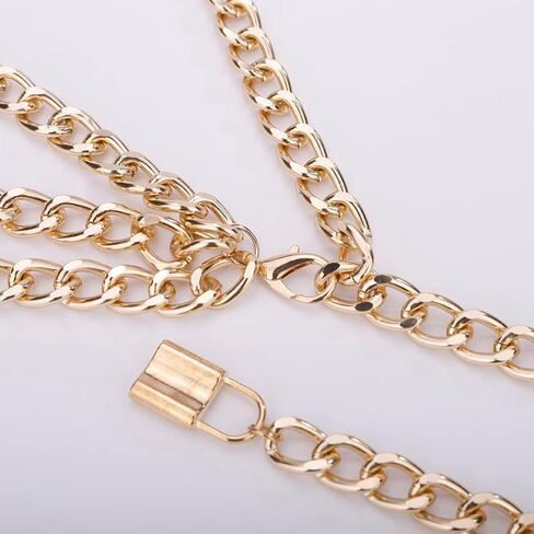 Gold/Silver Multilayer Body Waist Chain Dress Belts Long Tassel Waist Chain Belt with Two Locks Beach Belly Chain Belts for Women Girls in Saudi Arabia