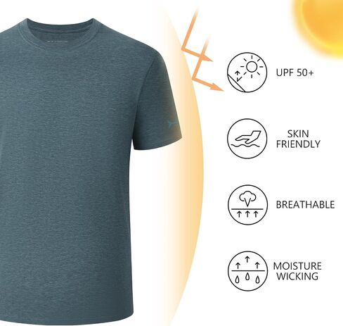 BASSDASH Men’s Ultra Soft Cotton Blend UPF 50+ Sun Protection T-Shirt Short Sleeve Lightweight Cooling Casual Basic Tee in Saudi Arabia