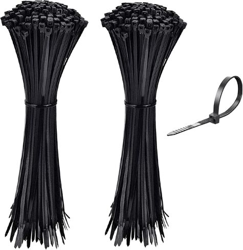 600 Pcs Black Zip Ties Heavy Duty 6 8 12 Inch Width 0.18 inch 54lbs Tensile Strength - Self-Locking Industrial Multi-Purpose UV Resistant Premium Nylon Cable Wire Ties in Saudi Arabia