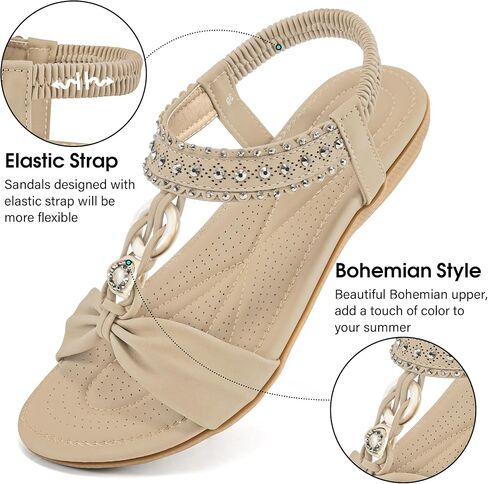 صنادل حريمي HARENCE مسطحة أنيقة: أحذية مسطحة مريحة بشريط مطاطي كاجوال للصيف سهلة الارتداء للشاطئ in Kuwait