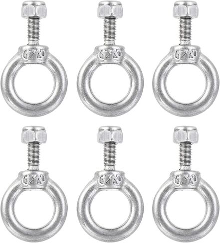6 مجموعات من مسامير رفع الكتف للآلات - سياج الثريا من الفولاذ المقاوم للصدأ مع صواميل قفل تنطبق على حبل السلك (M4، فضي) in Kuwait