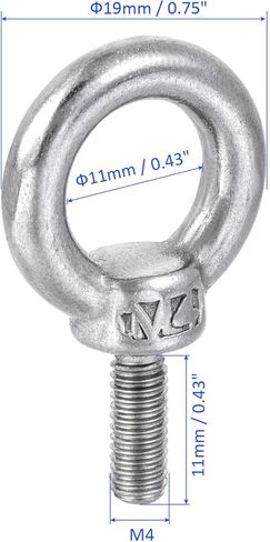 6 مجموعات من مسامير رفع الكتف للآلات - سياج الثريا من الفولاذ المقاوم للصدأ مع صواميل قفل تنطبق على حبل السلك (M4، فضي) in Kuwait