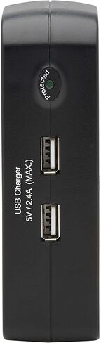 Tripp Lite 3 Outlet Portable Surge Protector Power Strip, 18in Cord, 2 USB, & $25,000 INSURANCE (TRAVELER3USB) Black in Kuwait
