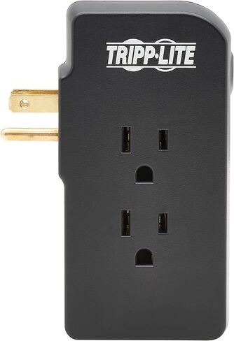 Tripp Lite 3 Outlet Portable Surge Protector Power Strip, 18in Cord, 2 USB, & $25,000 INSURANCE (TRAVELER3USB) Black in Kuwait