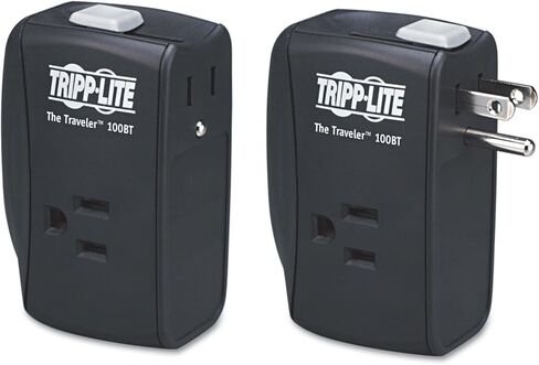 Tripp Lite 3 Outlet Portable Surge Protector Power Strip, 18in Cord, 2 USB, & $25,000 INSURANCE (TRAVELER3USB) Black in Kuwait