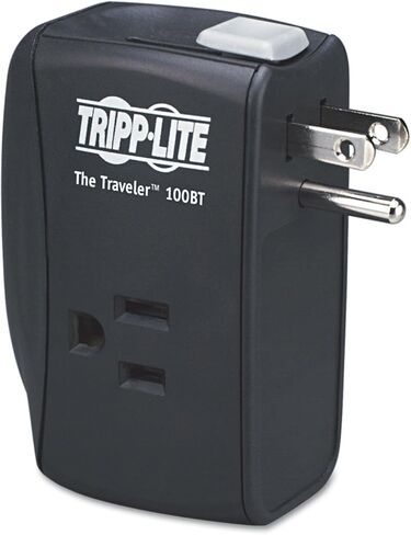 Tripp Lite 3 Outlet Portable Surge Protector Power Strip, 18in Cord, 2 USB, & $25,000 INSURANCE (TRAVELER3USB) Black in Kuwait