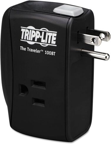 Tripp Lite 3 Outlet Portable Surge Protector Power Strip, 18in Cord, 2 USB, & $25,000 INSURANCE (TRAVELER3USB) Black in Kuwait