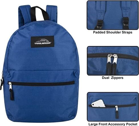 Trail maker Backpack with School Supplies for Kids - 20 Piece Back to School Supplies with 17" Backpack (Navy) in Saudi Arabia