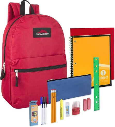 Trail maker Backpack with School Supplies for Kids - 20 Piece Back to School Supplies with 17" Backpack (Navy) in Saudi Arabia