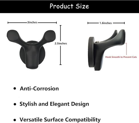 Strong Magnetic Hooks-Matte Black Rubber Coated Magnetic Double Hangers-Heavy Duty Magnetic Holder for Hanging Coat, Bag, Key, Backpack, Umbrella (Dia.1.69''Magnet*3P) in Saudi Arabia