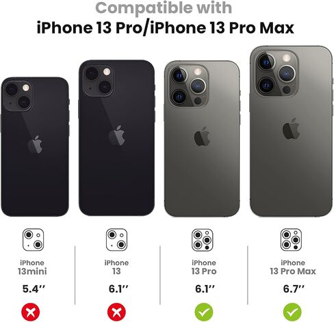 Tensea لهاتف iPhone 13 Pro - iPhone 13 Pro Max واقي عدسة الكاميرا، غطاء كاميرا من الزجاج المقوى 9H واقي شاشة معدني حلقة فردية لهاتف iPhone 13Pro 6.1 بوصة iPhone 13 ProMax 6.7 بوصة 2021 in Kuwait
