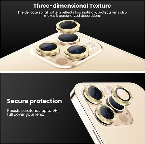 Tensea لهاتف iPhone 13 Pro - iPhone 13 Pro Max واقي عدسة الكاميرا، غطاء كاميرا من الزجاج المقوى 9H واقي شاشة معدني حلقة فردية لهاتف iPhone 13Pro 6.1 بوصة iPhone 13 ProMax 6.7 بوصة 2021 in Kuwait