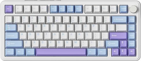 لوحة مفاتيح ميكانيكية لاسلكية X85، TKL 82 مفتاح بلوتوث 5.0/2.4 جيجا هرتز/USB-C لوحة مفاتيح Custon قابلة للتبديل السريع، التحكم في المقبض، هيكل الحشية، لوحة مفاتيح ألعاب بإضاءة خلفية RGB للكمبيوتر/Mac/PS4/Xbox (أرجواني) in Kuwait