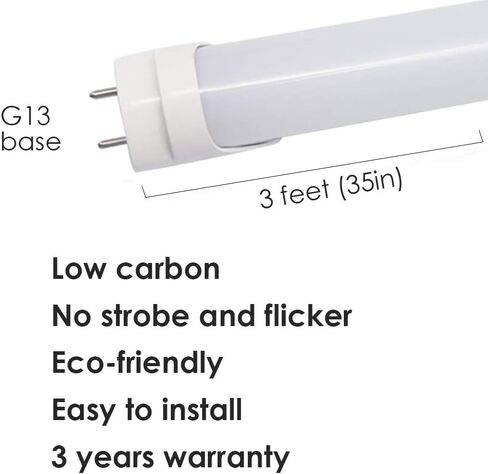 Aolyty T8 LED Tube Light, 9W Shop Light 6500K Super Bright Dual End Powered No Ballast Bypass Light fixtures 2ft 24" for Warehouse, Garage, Office, Home - 10 Pack in Kuwait