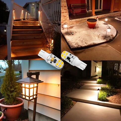 لمبة LED بقاعدة إسفين KAKEMONO T5 T10 2W AC10-18V/ DC10-30V 2700K أبيض دافئ لـ 12V ذات الجهد المنخفض لمسار المناظر الطبيعية على سطح السفينة RV Camper Lights، 10 عبوات in Saudi Arabia