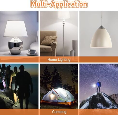 مجموعة لمبات الإضاءة القابلة لإعادة الشحن وأغطية التوصيل، بطارية عالية السعة 1800 مللي أمبير في الساعة، 9 وات، 750 لومن، 5000 كلفن لمبات الإضاءة في حالات الطوارئ لانقطاع التيار الكهربائي، مصابيح إضاءة LED A19 E26، 4 قطع مع أغطية توصيل و4 خطافات in Kuwait