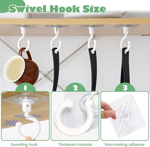 10 Pieces Adhesive Ceiling Hooks, Sticky Hooks Clear Hooks for Walls No Damage, Ceiling Hooks for Hanging, Outdoor Clear Adhesive Hooks (Black) in Kuwait