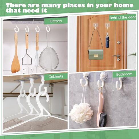 10 Pieces Adhesive Ceiling Hooks, Sticky Hooks Clear Hooks for Walls No Damage, Ceiling Hooks for Hanging, Outdoor Clear Adhesive Hooks (Black) in Kuwait