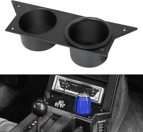 for 3rd Third Gen Chevy Camaro 1982-1992 Water Cup Holder, Ash Tray Cup Holder Aluminum Center Console (Black) in Saudi Arabia