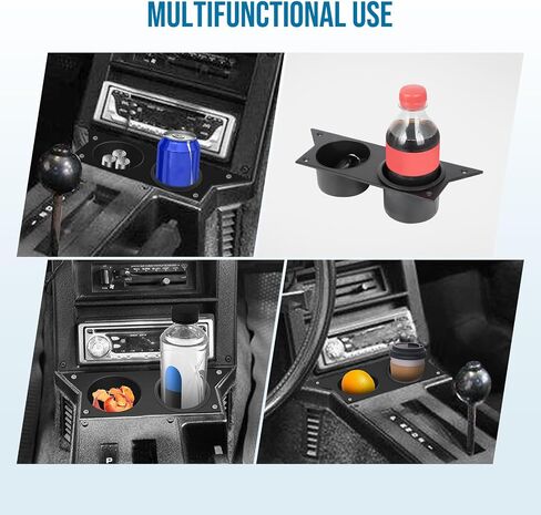 for 3rd Third Gen Chevy Camaro 1982-1992 Water Cup Holder, Ash Tray Cup Holder Aluminum Center Console (Black) in Saudi Arabia