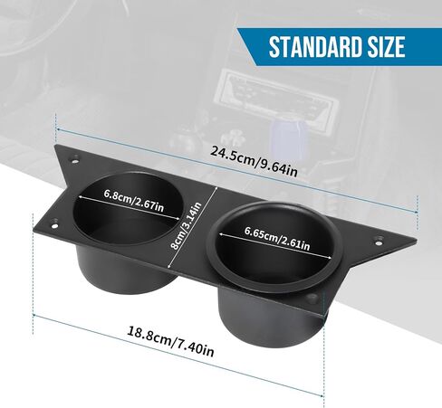 for 3rd Third Gen Chevy Camaro 1982-1992 Water Cup Holder, Ash Tray Cup Holder Aluminum Center Console (Black) in Saudi Arabia