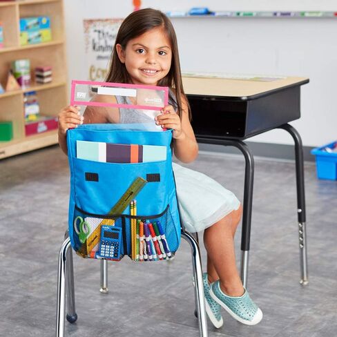 منظم كرسي الفصل الدراسي EAI Education NeatSeat | بطاقة اسم، جيوب داخلية مزدوجة، مجموعة من 4 قطع in Saudi Arabia