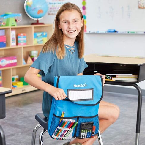 منظم كرسي الفصل الدراسي EAI Education NeatSeat | بطاقة اسم، جيوب داخلية مزدوجة، مجموعة من 4 قطع in Saudi Arabia