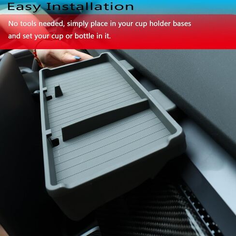 YHCDSEA لـ Tesla Model 3 Model Y منظم وحدة التحكم المركزية خلف صندوق تخزين الشاشة ولوحة القيادة والصينية المخفية وحامل النظارات الشمسية والإكسسوارات الداخلية (أسود) in Kuwait