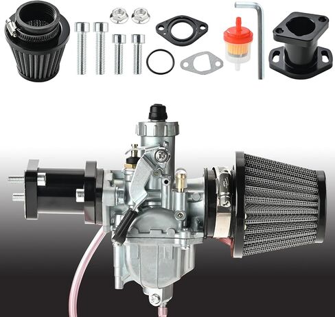 VM22 المكربن ​​Carb Predator 212cc المكربن ​​GX200 6.5hp Clone Engine 196cc CT200U KT196 Moto Mini Bike Race Go Kart 212cc Carburator مع فلتر هواء 38 مم وأنبوب مدخل 26 مم (طقم أسود) in Kuwait
