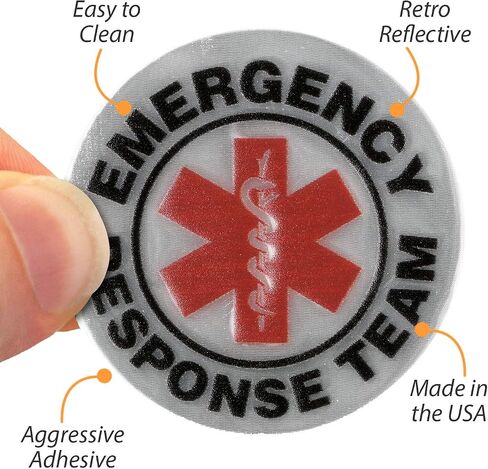 SmartSign "CPR First Aid Certified" Pack of 5 Hard Hat Labels | Retro-Reflective, 2" Circle in Saudi Arabia