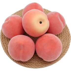 6pcs Artificial Peaches Fake Peaches Artificial Fruits Vivid Peaches for Home Fruit Shop Supermarket Desk Office Restaurant Decorations Or Props