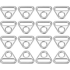 uxcell Triangle Buckle Adjuster, Triangle D Rings Adjuster Triangle with bar Swivel Clip for Webbing