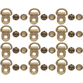 100 Sets Shoe Boot Lace Hooks, Loop Ring with Rivets, Shoe Boot Buckle Shoelace Hook D?Ring Eyelet Buckle Brass Shoe Leather Bag DIY Rivet Tool