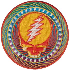 Grateful Dead Orange Sunshine Steal Your Face Patch - Iron On or Sew On (3.5")