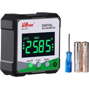 Digital Angle Finder, LEERCHUANG Inclinometer Angle Measuring Tool with Magnetic Base, Digital Angle Gauge/Protractor for Woodworking, Carpentry, Building, Automobile, Masonry – Green Light