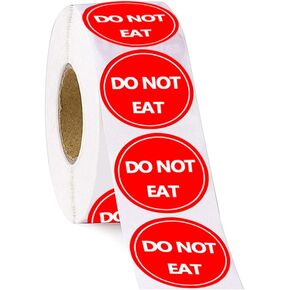 DO NOT EAT Warning Labels Stickers,1.5 Inch Caution Sign Decals,Child Safety Warning Label,500 Pcs Per Roll