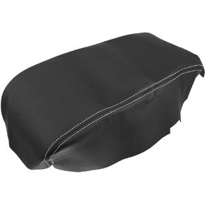Car Center Console Pad Waterproof Armrest Seat Box Cover Protector for Dodge Charger 2008-2010 Black White Stitches