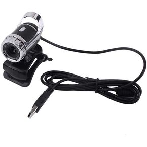640P Full Webcam, USB 2.0 12M Pixels Clip-on Webcam Web Camera 360° Rotating Stand Built-in Microph1 for PC, for Laptops, Desktop and Gaming