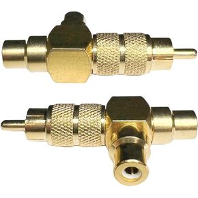 CESS RCA Right Angle Splitter Adapter, 2 Pack