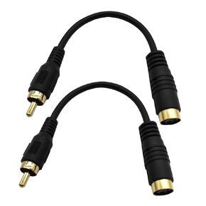 Gold-Plated S-Video to RCA Cable Composite RCA Male to S-Video 4 Pin Mini DIN Terminale Female AV Stereo Audio Conversion Cable S-Video -2PCS 15CM (4Pin Female to RCA Male Straight)