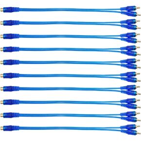 uxcell 10 Pcs 1 Female to 2 Male RCA Y Splitter Cable Car Audio Converter Cord Adapter Wire