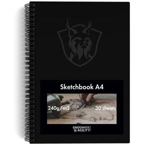 مجموعة Bindomatic Agility دفاتر رسم ممتازة، 8.5 × 11 بوصة، كتاب رسم، دفتر رسم، كتاب تلوين - 30 ورقة من ورق 240 جرام، للمحترفين والأطفال، أقلام التحديد، دهانات أكريليك، حبر فحمي in Kuwait