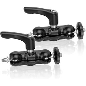 Adjustable Universal Mini Ball Head with 1/4"-20 Screw for Camera Monitor/LED Light Support(2 Pieces)