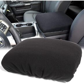 Center Console Armrest Pad Cover for Dodge Ram 1500 2500 3500 4500 5500 Pickup Trucks 1993-2020-Black Soft Car Armrest Protector Cushion All Seasons Suitable(Black)